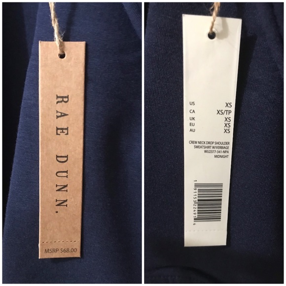 NWT Rae Dunn America Sweatshirt, Pullover Preppy Patriotic Crewneck Blue XS - Picture 8 of 11